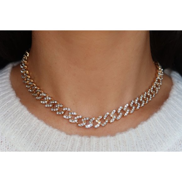 Iced Out Diamond CZ Miami Cuban Link Chain, 9mm Cuban Link Choker - Picture 6 of 7